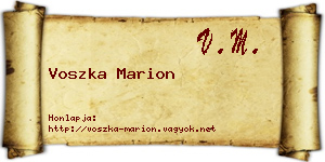Voszka Marion névjegykártya